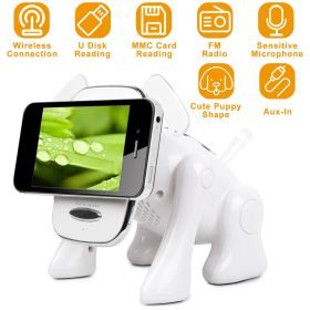 Puppy Dog Wireless Speaker Portable Mini Music Player Stereo Cute Animal Speaker W/ Built-In Mic FM Radio Stereo Bass MMC Card Slot USB Port For Cellp