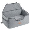 VEVOR Dog Car Seat, Dog Booster Seat for Car with A Storage Pocket, Pet Car Seat with Clip-On Safety Leash, Sponge Filling