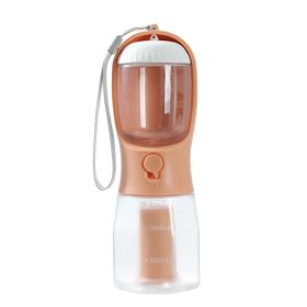 Dog Water Cup Drinking Food Garbage Bag Three-in-one Portable Small Multi-functional Pet Cups Pets Supplies (Option: 300ml Garbage Bag-Orange Pink)