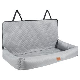 VEVOR Dog Car Seat, Waterproof Dog Booster Seat for Car, Pet Car Seat with Clip-On Safety Leash, PP Cotton Filling (Placement & Appearance: Rear Row & Cuboid, Max Load Capacity: Under 100 lbs)