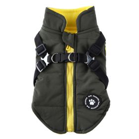Chest Strap Jacket Cotton-padded Coat (Option: DZ228 Green-XL)
